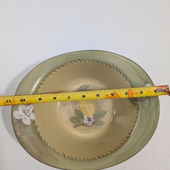 VINTAGE! Pfaltzgraff Aurora Green Oval Vegetable Soup Serving Dish Bowl - Picture 4 of 4